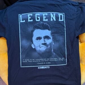 Born United Charlie Kirk Legend Series Black Graphic T-Shirt